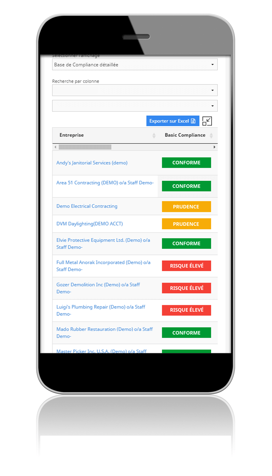 ComplyWorks Compliance Management software on an smartphone