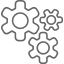 Icon of three gears