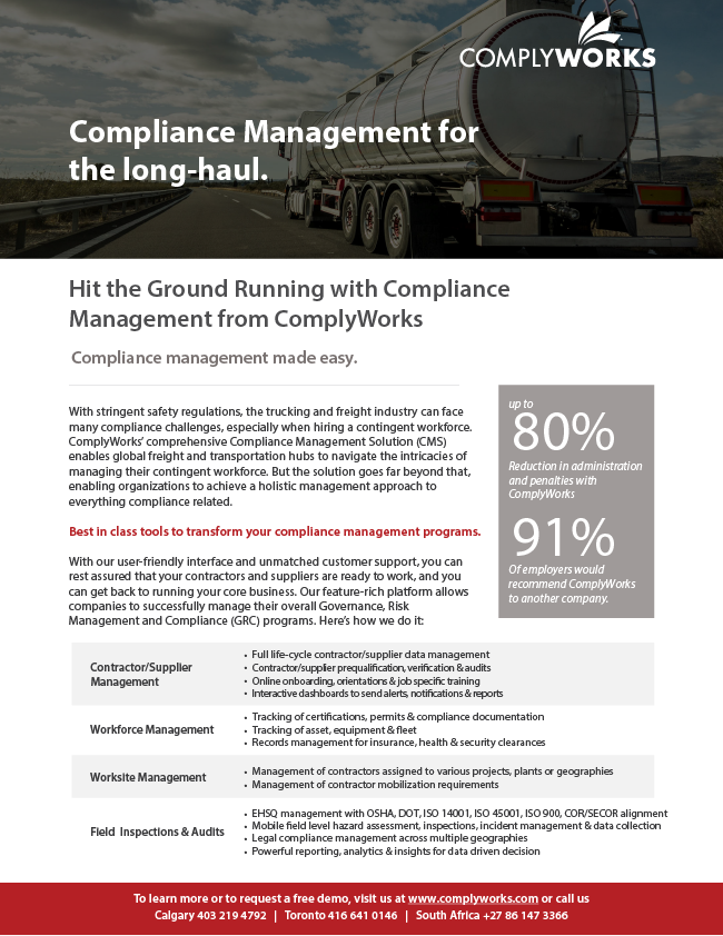 Image of ComplyWorks' Compliance Management for the Long-Haul document