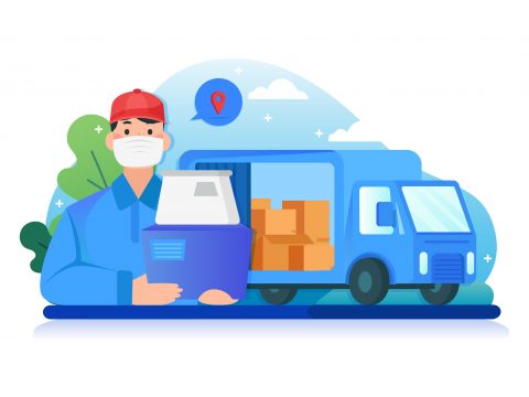 Delivery person icon
